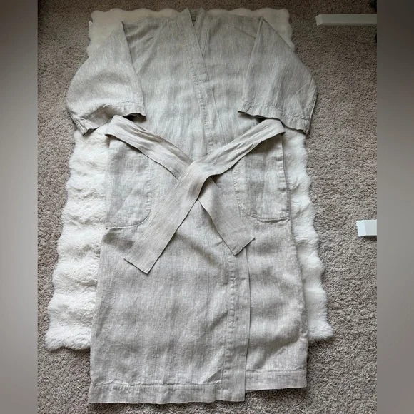 SEПSEI Heavy Linen Oversized Cabincore Rustic Maxi Kimono/Robe-Made in Italy